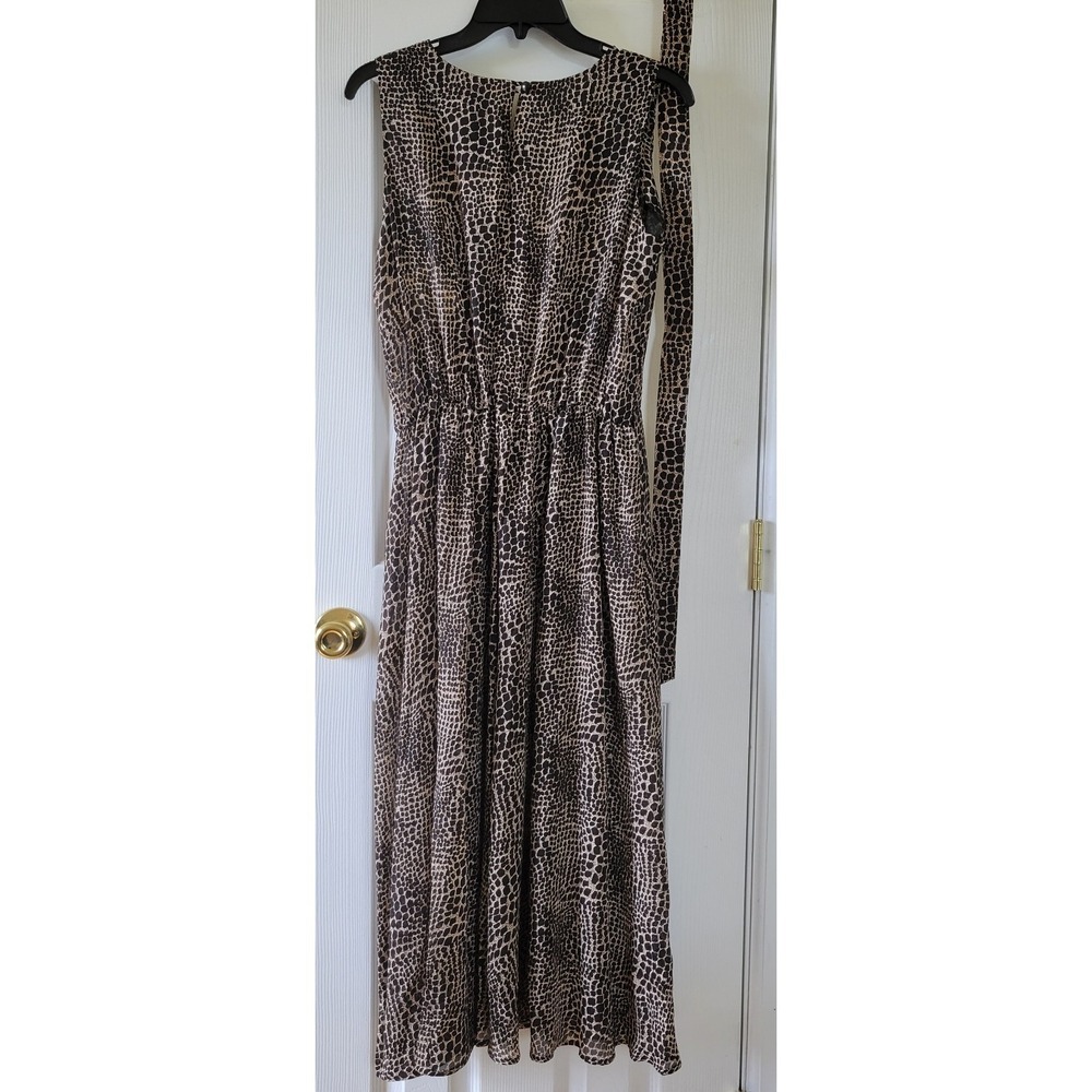 SGS Studio Dress 14P Animal Print Sleeveless Belted Elastic Waist Vintage - Picture 5 of 11
